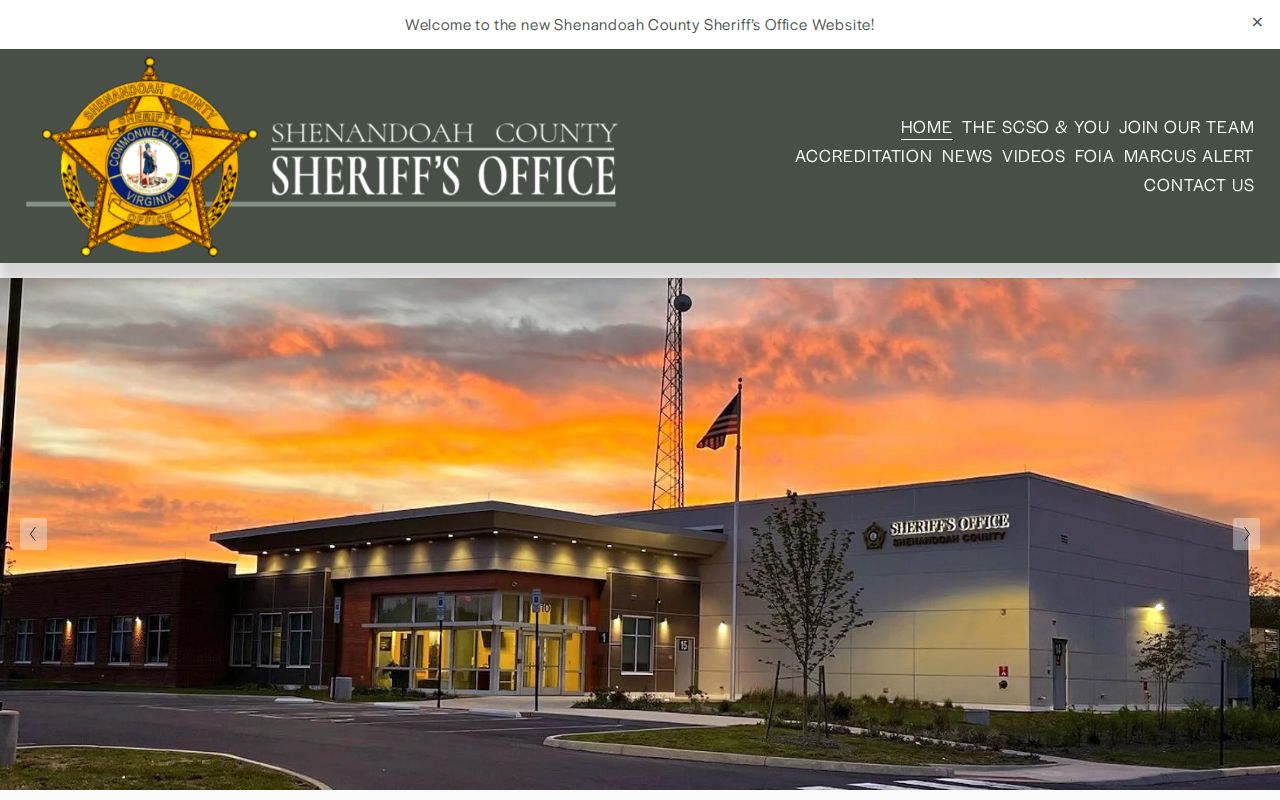 Shenandoah County criminal records and Sheriff's Office homepage